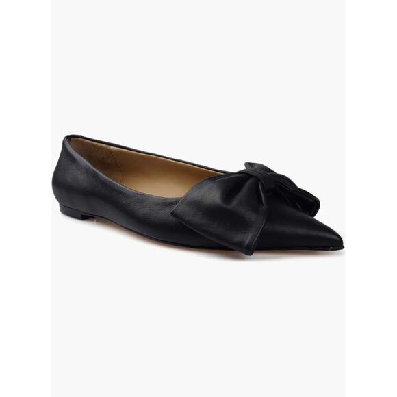 Zigi Black Women's Leather Manelik Pointed Toe Flats NWOB Size 11